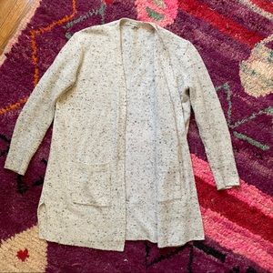 Madewell Long Soft Gray Speckled Cardigan